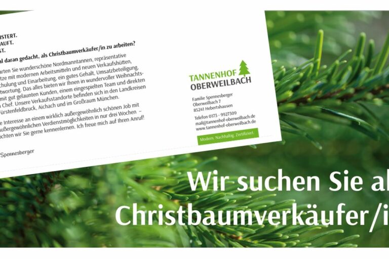 Tannenhof Oberweilbach_Christbaumverkäufer gesucht