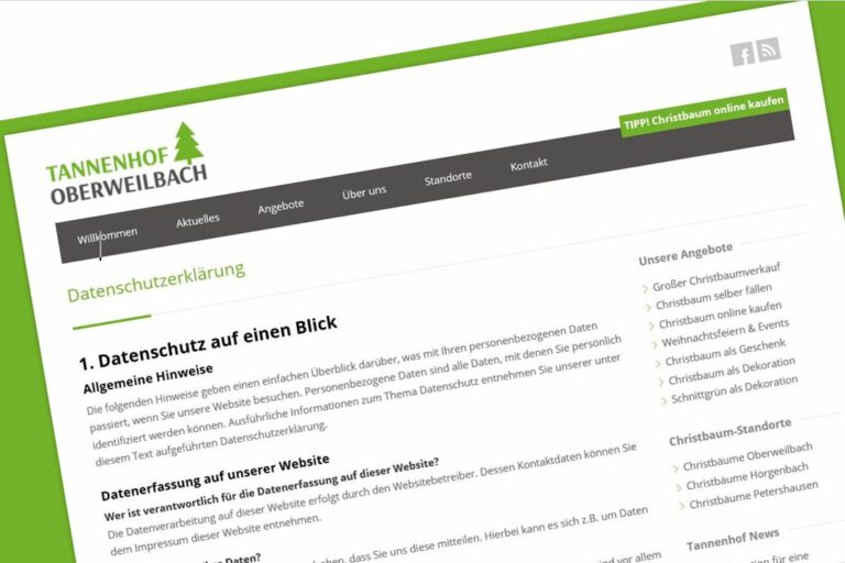 Tannenhof Oberweilbach_EU DS-GVO