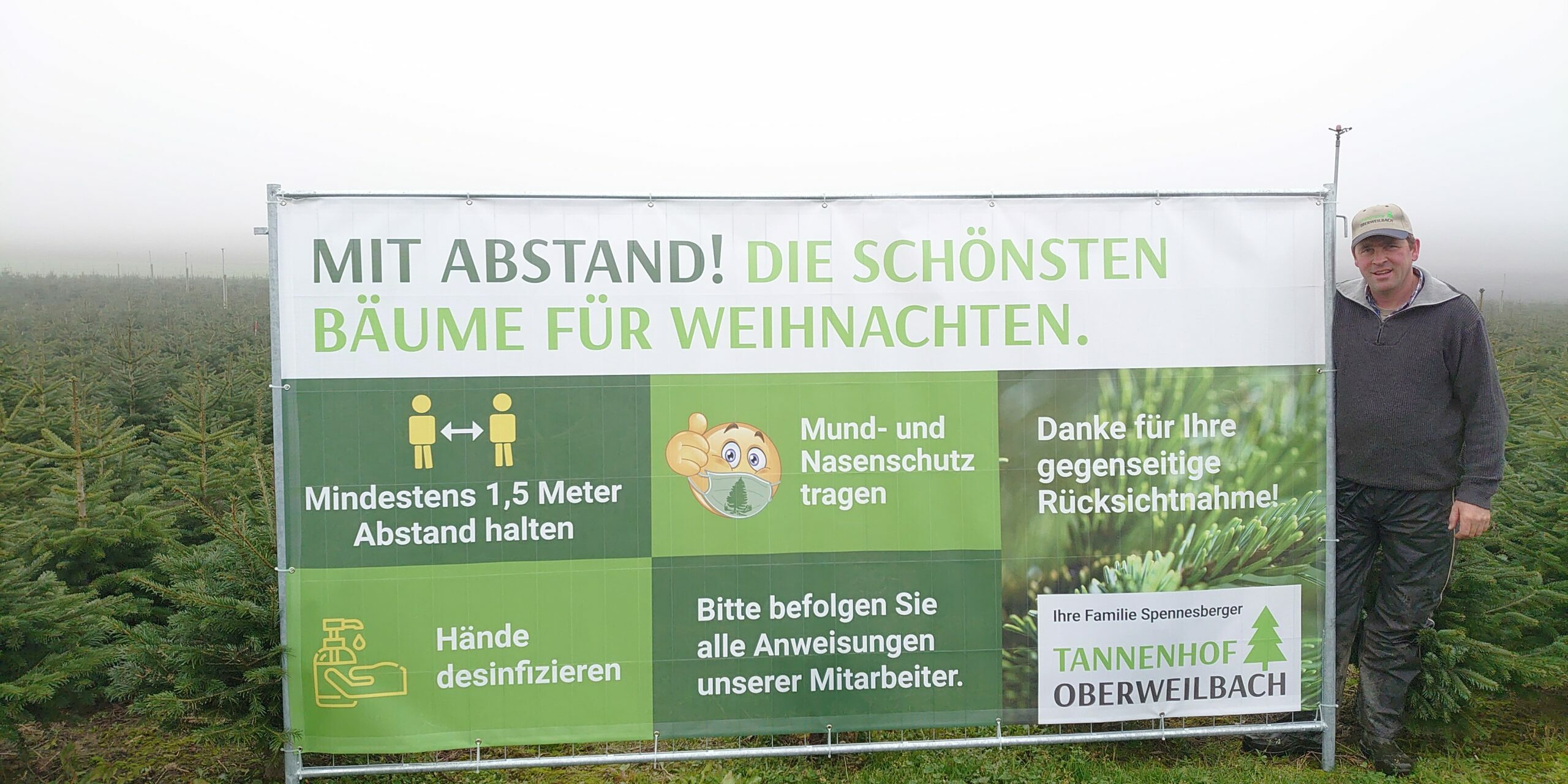 Tannenhof Oberweilbach_Spennesberger vor Corona-Banner_2020