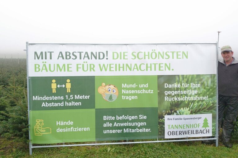 Tannenhof Oberweilbach_Spennesberger vor Corona-Banner_2020